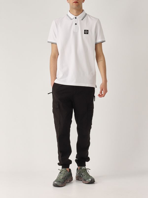 5. Polo uomo in cotone stretch Bianco Stone Island k1s1522002scs0018