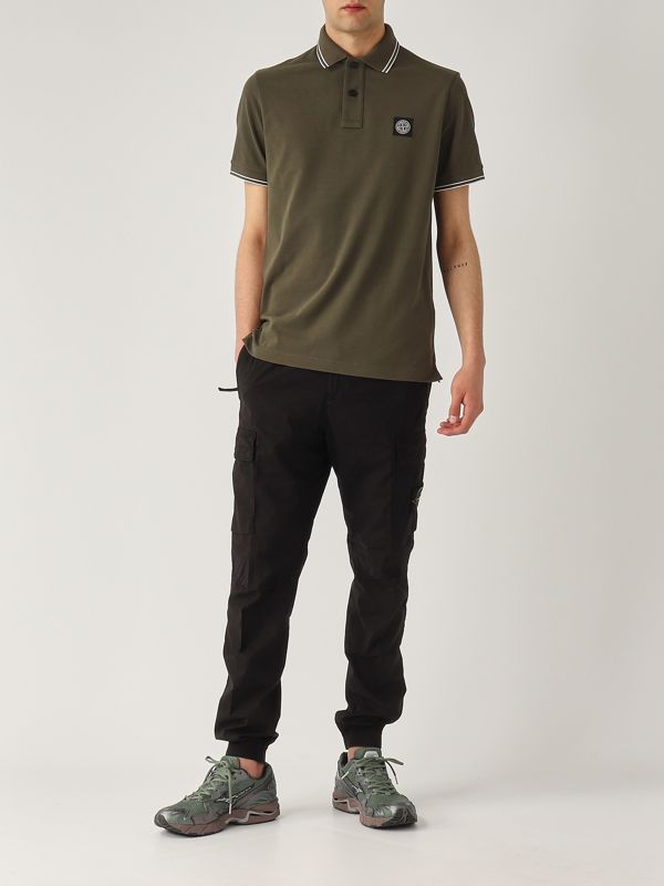 5. Polo uomo in cotone stretch Militare Stone Island k1s1522002scs0018