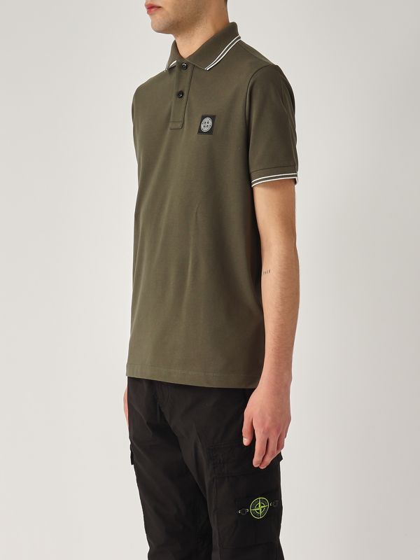 2. Polo uomo in cotone stretch Militare Stone Island k1s1522002scs0018