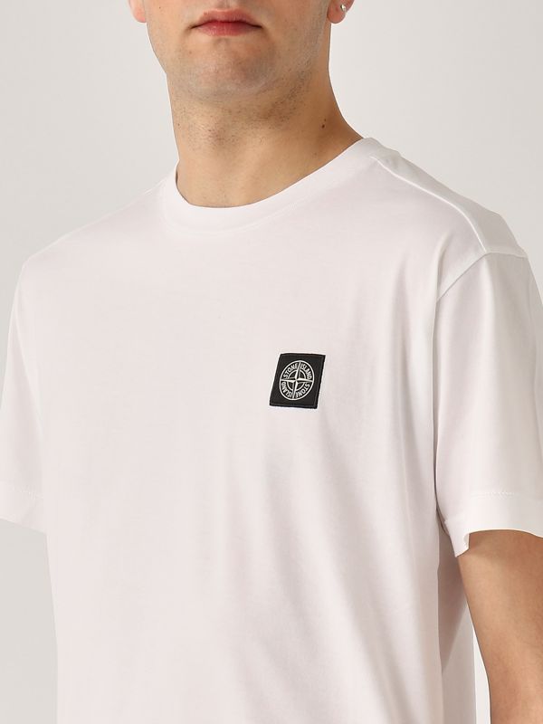 4. T-shirt uomo in cotone Bianco Stone Island k1s152100039s0013