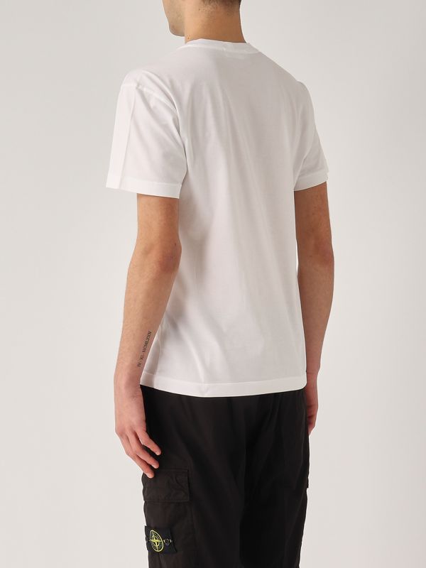 3. T-shirt uomo in cotone Bianco Stone Island k1s152100039s0013