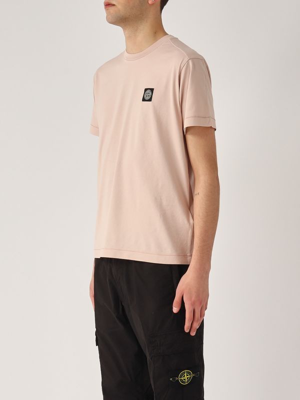 2. T-shirt uomo in cotone Rosa Antico Stone Island k1s152100039s0013