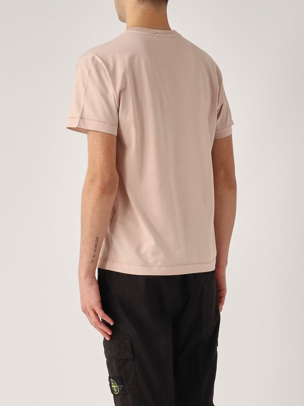 3. T-shirt uomo in cotone Rosa Antico Stone Island k1s152100039s0013