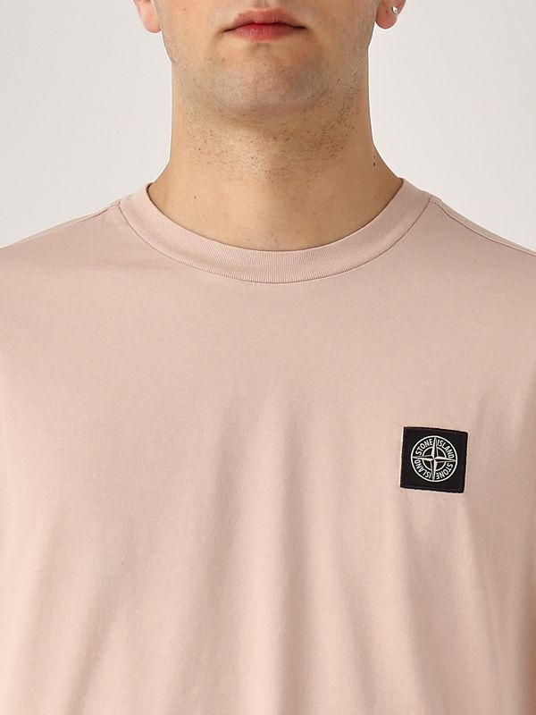 4. T-shirt uomo in cotone Rosa Antico Stone Island k1s152100039s0013