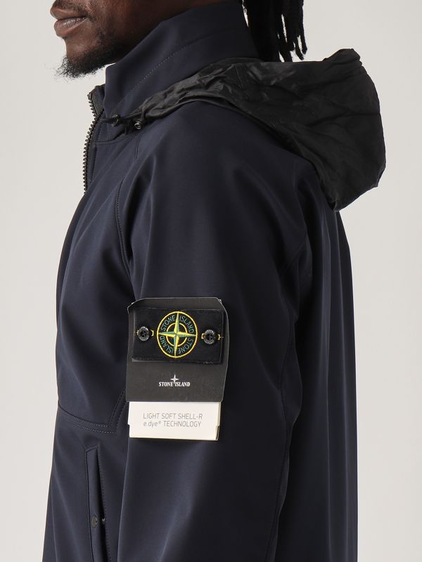 Stone Island Soft shell jacket for men - Navy | Caposerio.com
