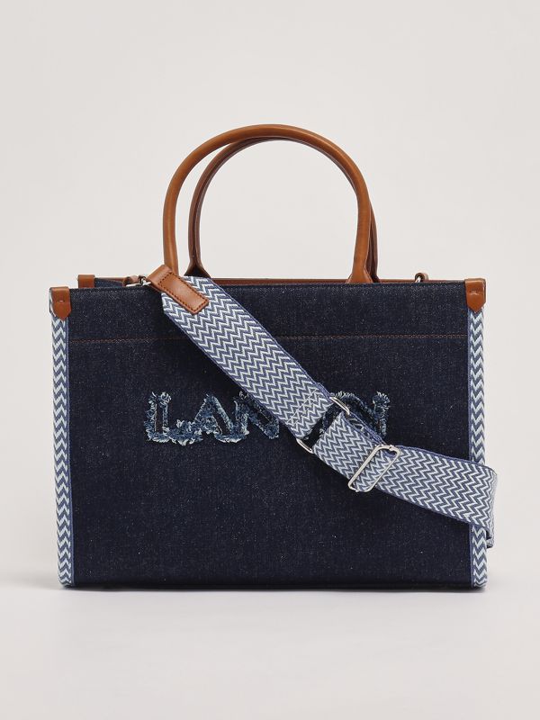 3. Borsa bambina tote in denim Nero-Azzurro Lanvin n30188