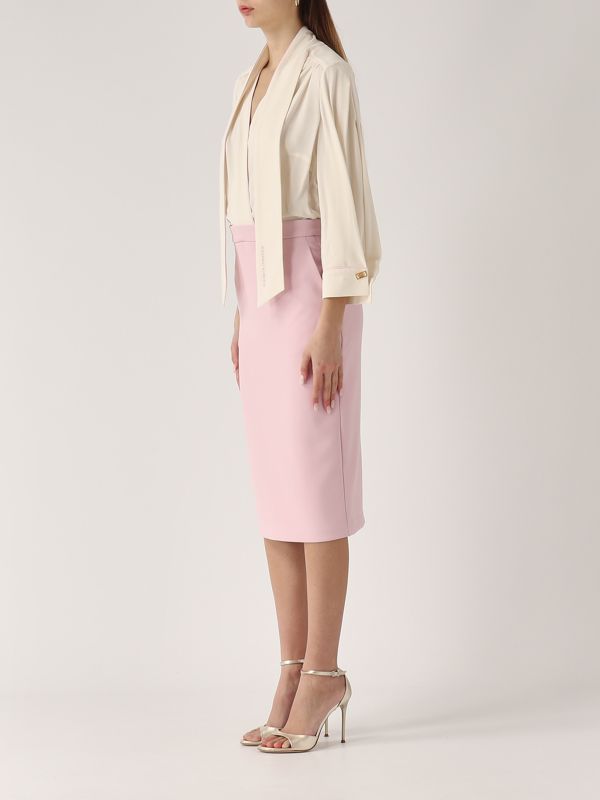 2. Kleid aus Georgette und Crêpe für Frauen Butter-Quarzo Elisabetta Franchi ab77151e2
