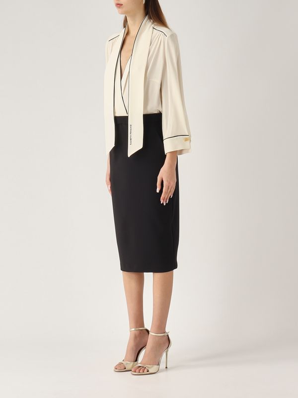 2. Kleid aus Georgette und Crêpe für Frauen Schwarz-Blau Elisabetta Franchi ab77151e2
