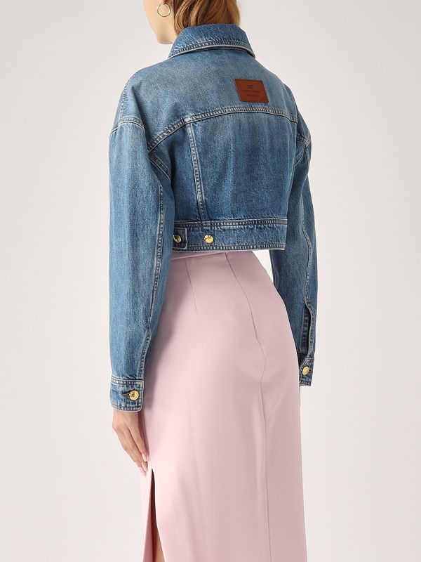 3. Jacke aus Baumwolle für Frauen Medium Denim Elisabetta Franchi bj35n51e2