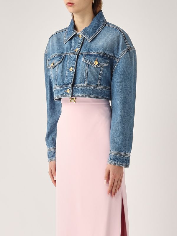 2. Jacke aus Baumwolle für Frauen Medium Denim Elisabetta Franchi bj35n51e2
