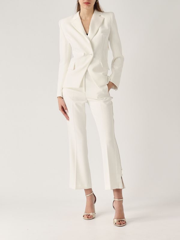 5. Blazer donna in crêpe stretch Avorio Elisabetta Franchi gi14951e2