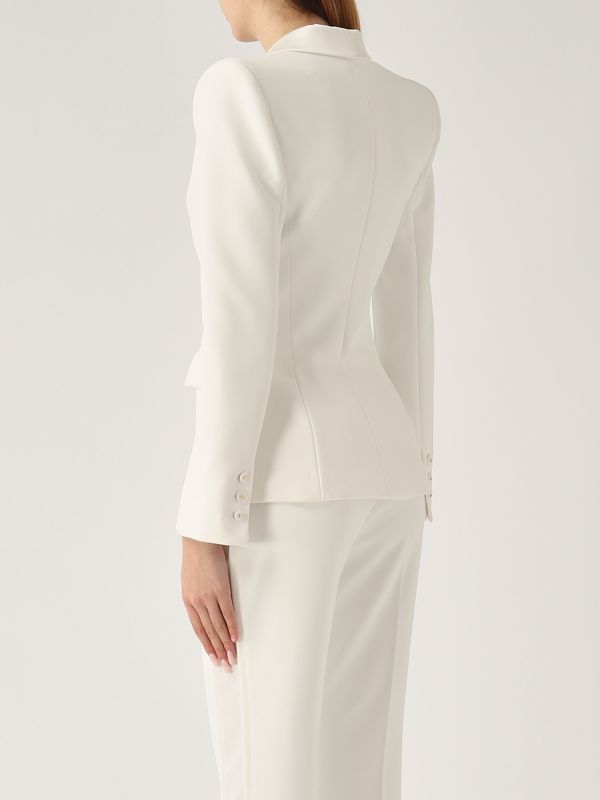 3. Blazer donna in crêpe stretch Avorio Elisabetta Franchi gi14951e2