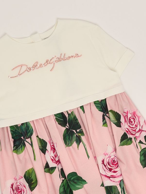 3. Abito bambina in cotone Bianco-Rosa Dolce e Gabbana l5jd9rg7o0s