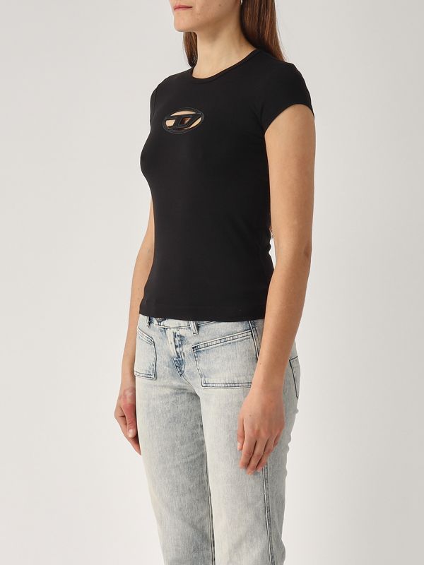 2. T-Angie stretch cotton T-shirt for women Black Diesel a062680afaa