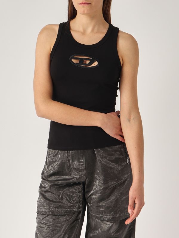 4. T-Lynys stretch cotton tank top for women Black Diesel 157030afaa