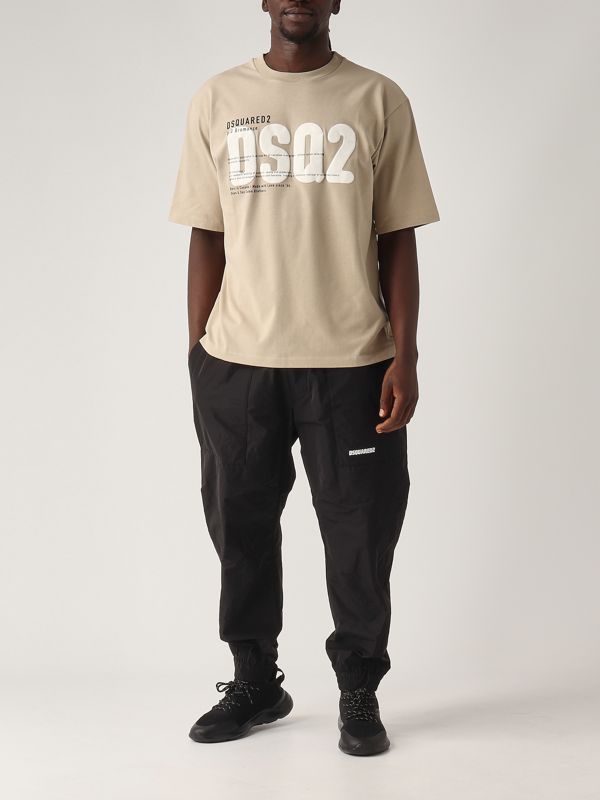 Tシャツ・カットソー Dsquared Beige Cotton T-Shirt DSQUARED2 graphic-print Cotton T-shirt | Neutrals | FARFETCH