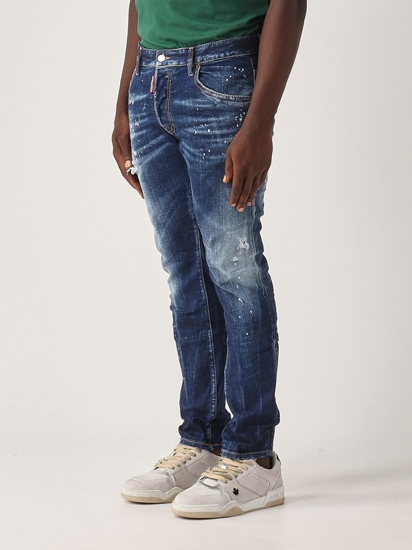 2. Men's stretch cotton skater jeans Dark Denim Dsquared2 s74lb1556s30664