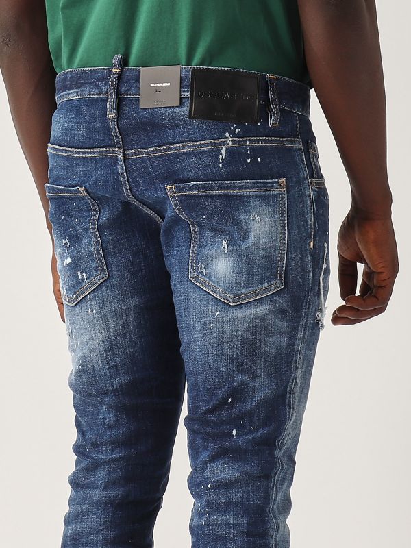 4. Men's stretch cotton skater jeans Dark Denim Dsquared2 s74lb1556s30664
