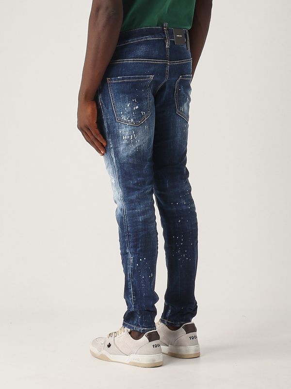 Dsquared2 Men's stretch cotton skater jeans - Dark Denim