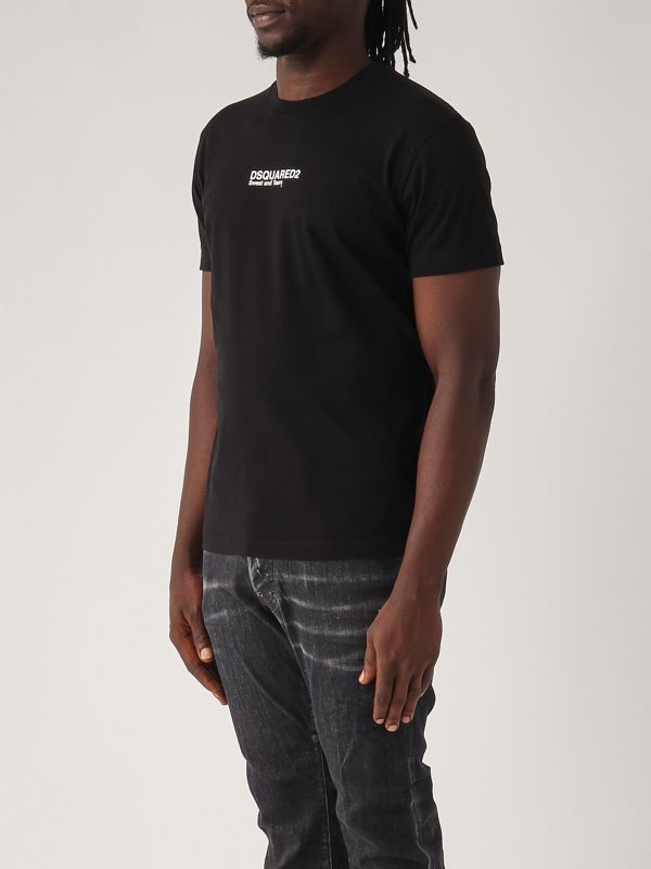 Tシャツ・カットソー DSQUARED2 Men T-shirt Black S74GD1338D20020 900 Dsquared2 men's oversized cotton T-shirt with logo