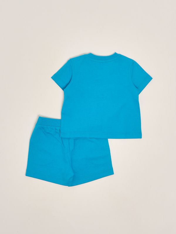 2. Completo neonato in cotone stretch Turchese Moschino mvg00mlaa02