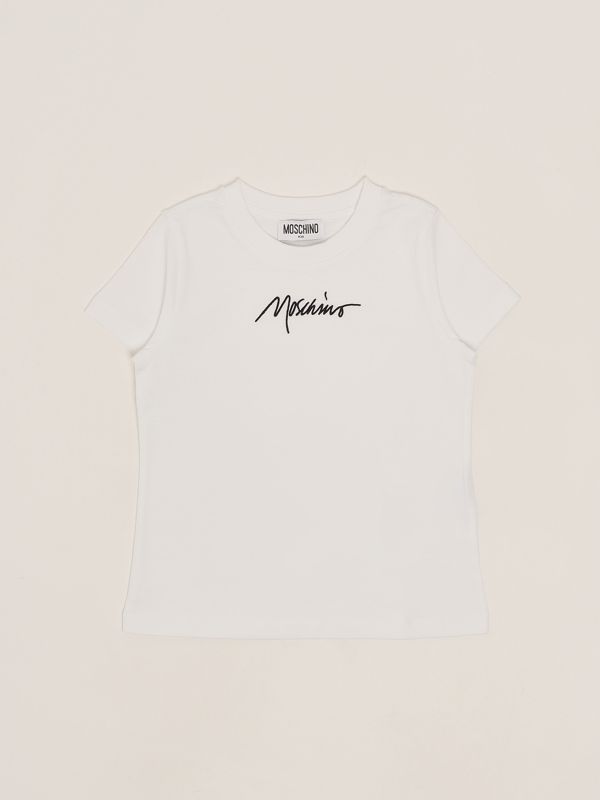 1. Kinder-T-Shirt aus Stretch-Baumwolle Weiß Moschino hum058laa01