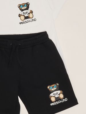 3. Completo bambino in cotone Bianco-Nero Moschino hug00rlca32