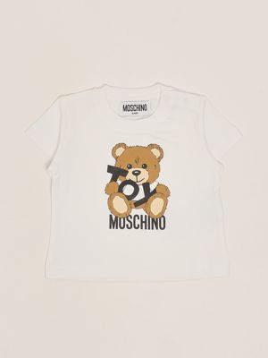 1. Baby-T-Shirt aus Baumwolle Weiß Moschino mnm047laa03