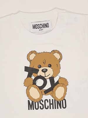 3. Baby-T-Shirt aus Baumwolle Weiß Moschino mnm047laa03