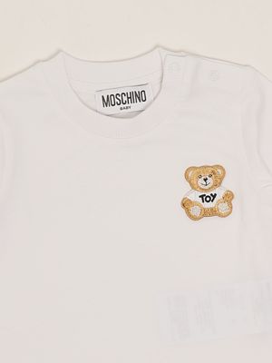 3. Stretch cotton newborn T-shirt White Moschino mum045laa24
