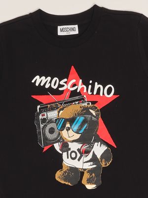 3. T-shirt bambino in cotone stretch Nero Moschino hxm04klaa24