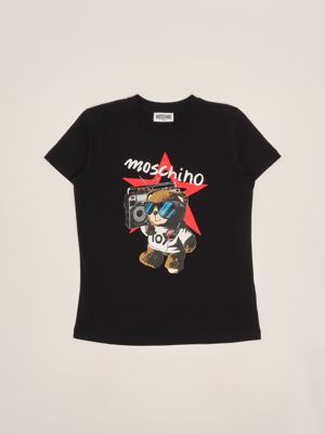 1. T-shirt bambino in cotone stretch Nero Moschino hxm04klaa24