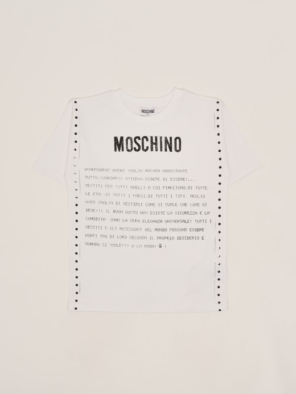 1. T-shirt bambino in cotone stretch Bianco Ottico Moschino hqm050laa02