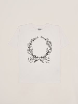 1. T-shirt bambino in cotone stretch Bianco Ottico Moschino hsm050laa02