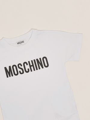 3. Robe en coton extensible pour fille Blanc optique Moschino hdv0gnlba10
