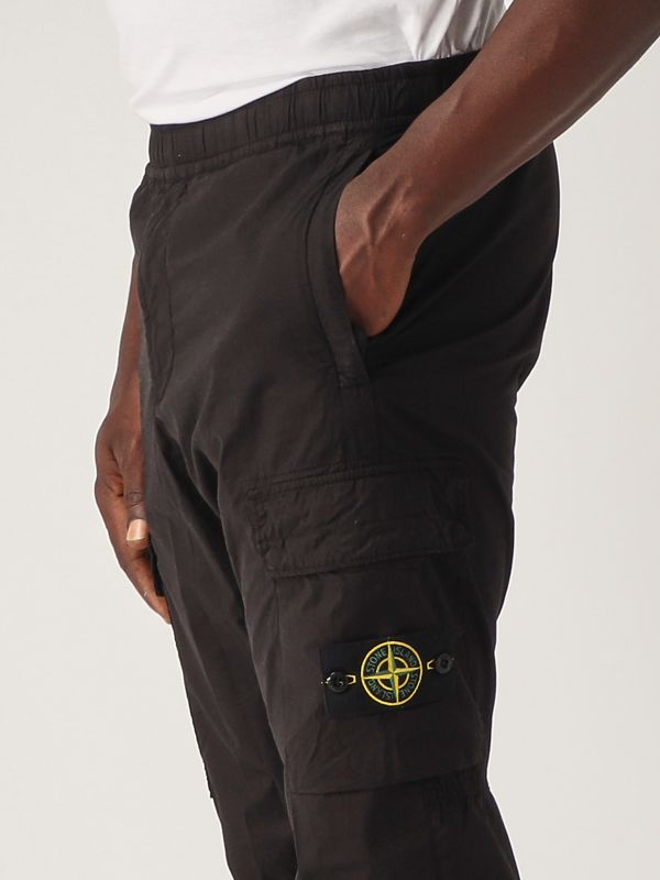 4. Stretch parachute canvas trousers for men Black Stone Island k1s153100031s0003