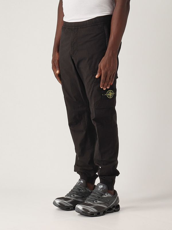 2. Stretch parachute canvas trousers for men Black Stone Island k1s153100031s0003