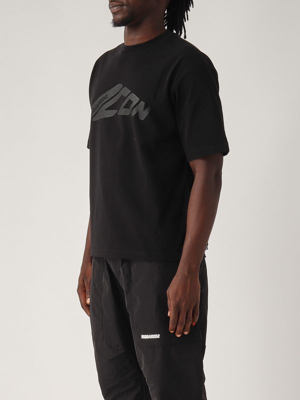Tシャツ・カットソー DSQUARED2 Men T-shirt Black S79GC0108S24583 900 Dsquared2 - Logo cotton t-shirt black - The Corner