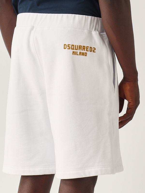 4. Bermuda uomo in felpa di cotone Bianco Dsquared2 s74mu0897d25015