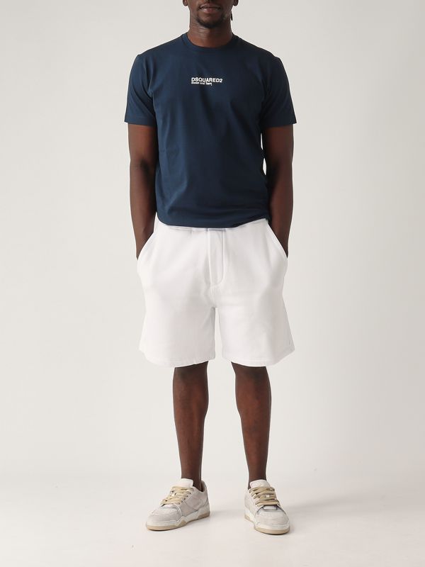 5. Bermuda uomo in felpa di cotone Bianco Dsquared2 s74mu0897d25015