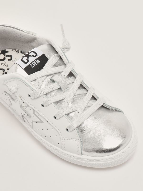 5. Low leather sneakers White-Silver 2Star 2sb3230