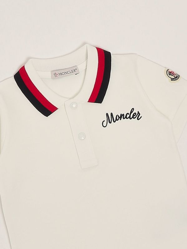 3. Polo neonato con logo ricamato Bianco Moncler 9518a0000189al2