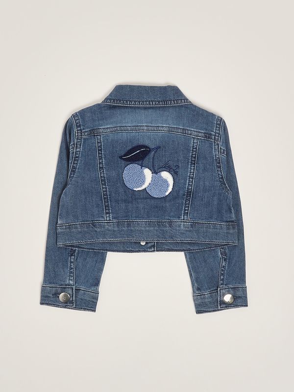 Giacca bambina in cotone stretch ka5044d4087 Denim Medio