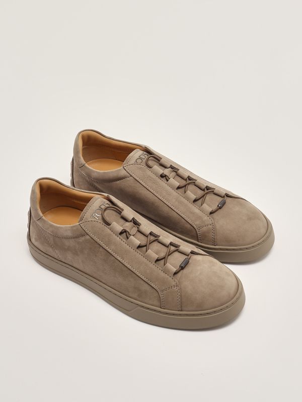 Tod's Men's nubuck sneakers - Turtledove | Caposerio.com