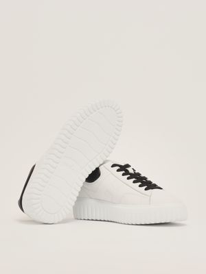 4. Men's Hogan H-Stripes Sneakers in Nappa Leather White-Black Hogan hxm6450fc60le9