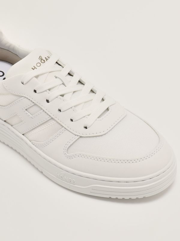 5. Sneakers uomo H630 in pelle e tessuto tecnico Bianco Hogan hxm6300fg70tcy