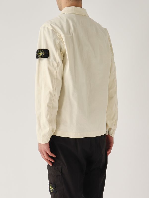 4. Stretch cotton satin overshirt for men White Stone Island k1s151200128s0012