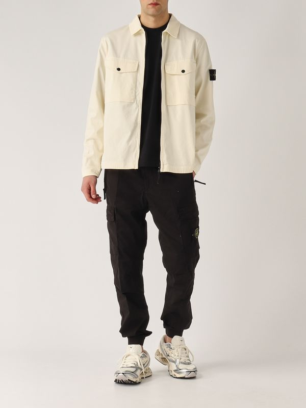 6. Stretch cotton satin overshirt for men White Stone Island k1s151200128s0012