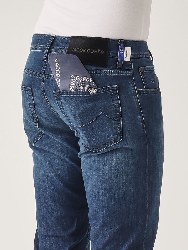 Jacob Cohen Nick men's cotton-blend jeans - Dark Denim | Caposerio.com