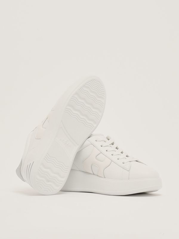 4. Sneakers donna Rebel H564 in nappa Bianco-Argento Hogan hxw5640dn61qyq